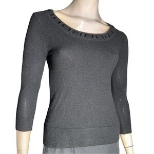Colette Mordo Women’s Size S Black Twist Neck Cashmere Knit Sweater